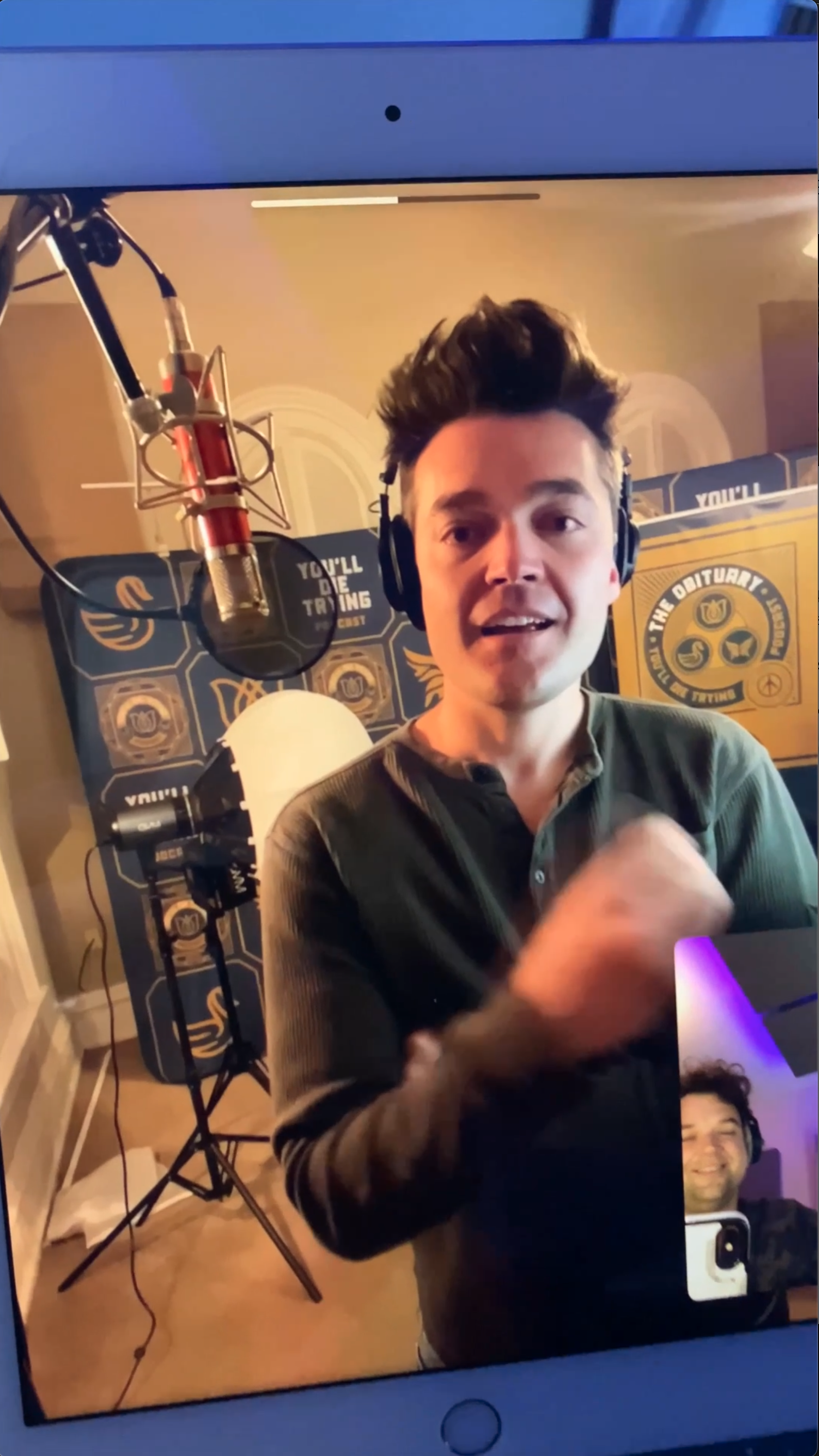 Nathan Walters guiding a remote recording session